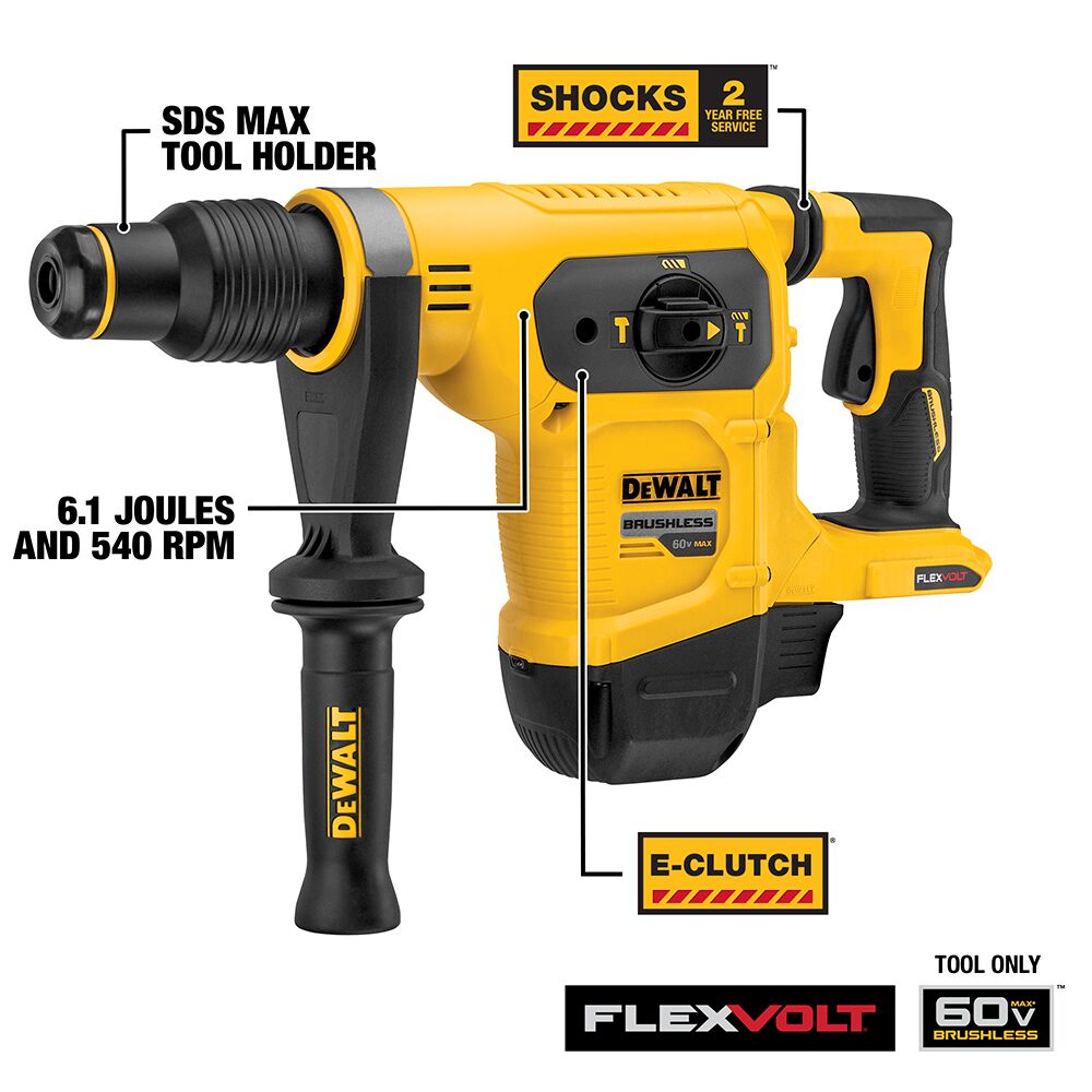 MARTEAU ROTATIF 1-9/16'' SDS-MAX BRUSHLESS FLEXVOLT 60V MAX