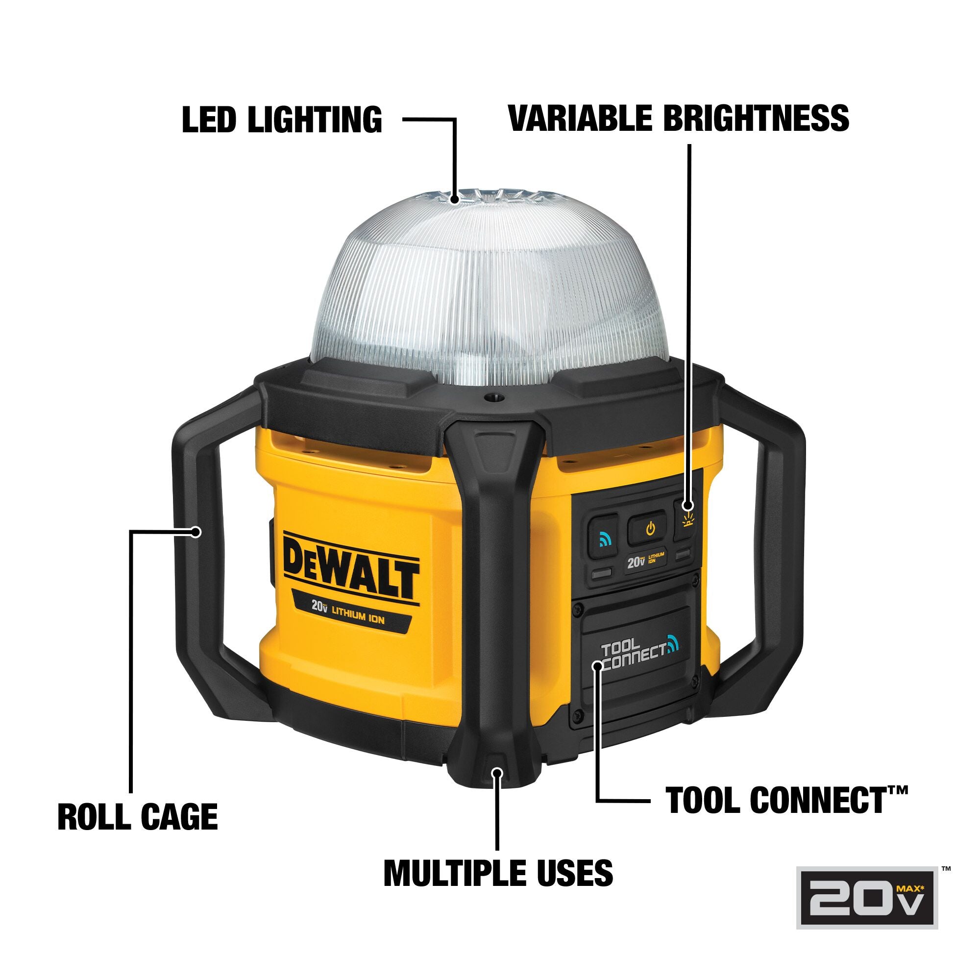 LUMIÈRE 5 000 LUMENS DE CHANTIER AVEC TOOL CONNECT 20V MAX