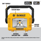 LAMPE DE TRAVAIL 2 000 LUMENS COMPACTE 12V/20V MAX
