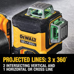 AUTOMATIC 360° 3-LINE GREEN LASER LEVEL 12V / 20V