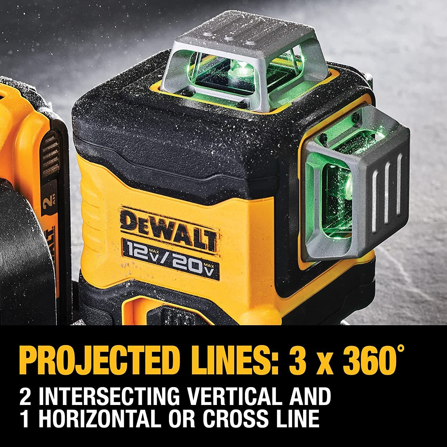 AUTOMATIC 360° 3-LINE GREEN LASER LEVEL 12V / 20V