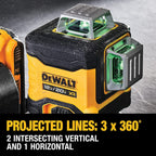ENSEMBLE NIVEAU LASER VERT AUTOMATIQUE 3 LIGNES 360° 12V/20V