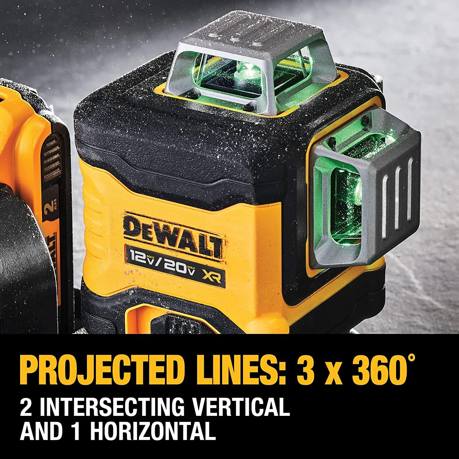 ENSEMBLE NIVEAU LASER VERT AUTOMATIQUE 3 LIGNES 360° 12V/20V