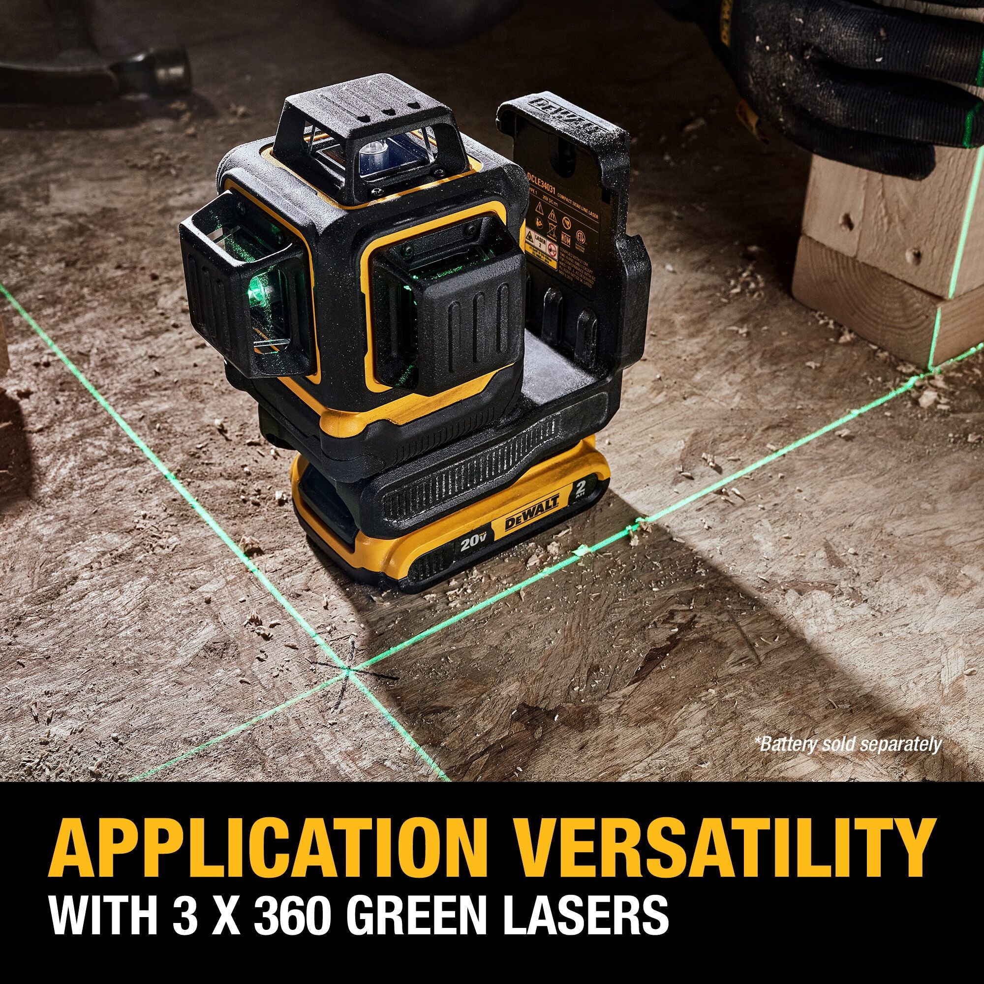 NIVEAU LASER VERT AUTOMATIQUE 3 LIGNES 360° 12V/20V