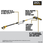 SCIE À CHAÎNE 8'' D'ÉLAGAGE EXTENSIBLE BRUSHLESS 20V MAX