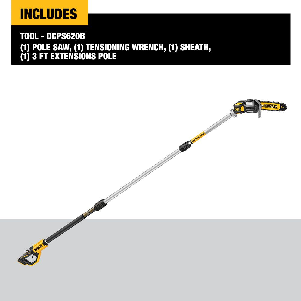 SCIE À CHAÎNE 8'' D'ÉLAGAGE EXTENSIBLE BRUSHLESS 20V MAX