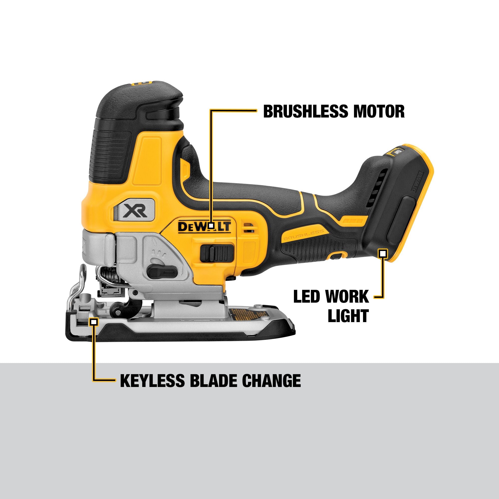SCIE SAUTEUSE À POIGNÉE CYLINDRIQUE BRUSHLESS 20V MAX XR