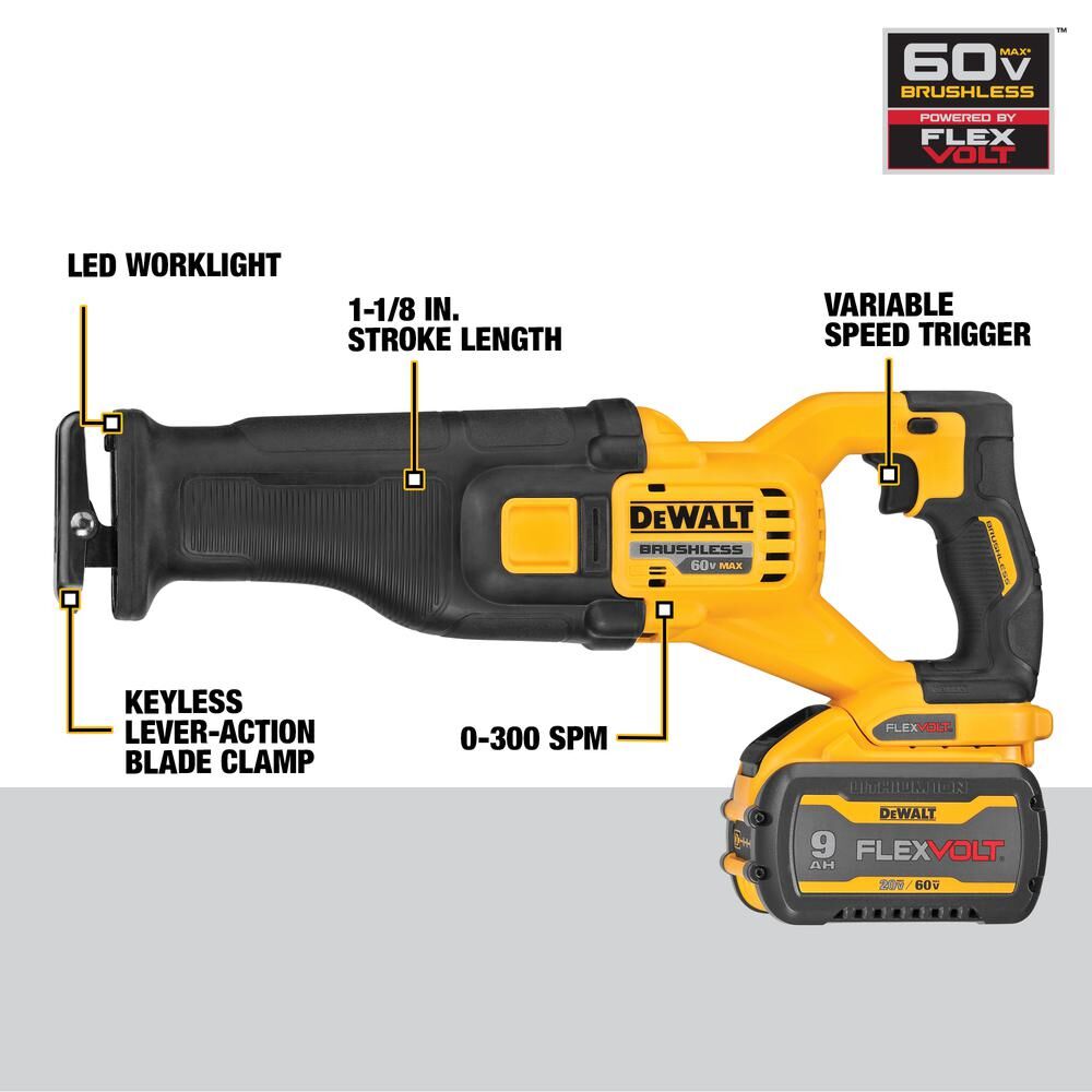 ENSEMBLE SCIE ALTERNATIVE BRUSHLESS FLEXVOLT 60V MAX (9.0AH)