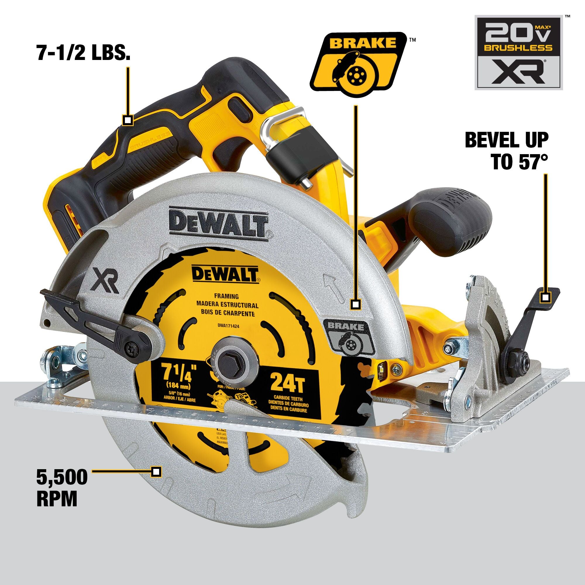 SCIE CIRCULAIRE 7-1/4'' BRUSHLESS 20V MAX