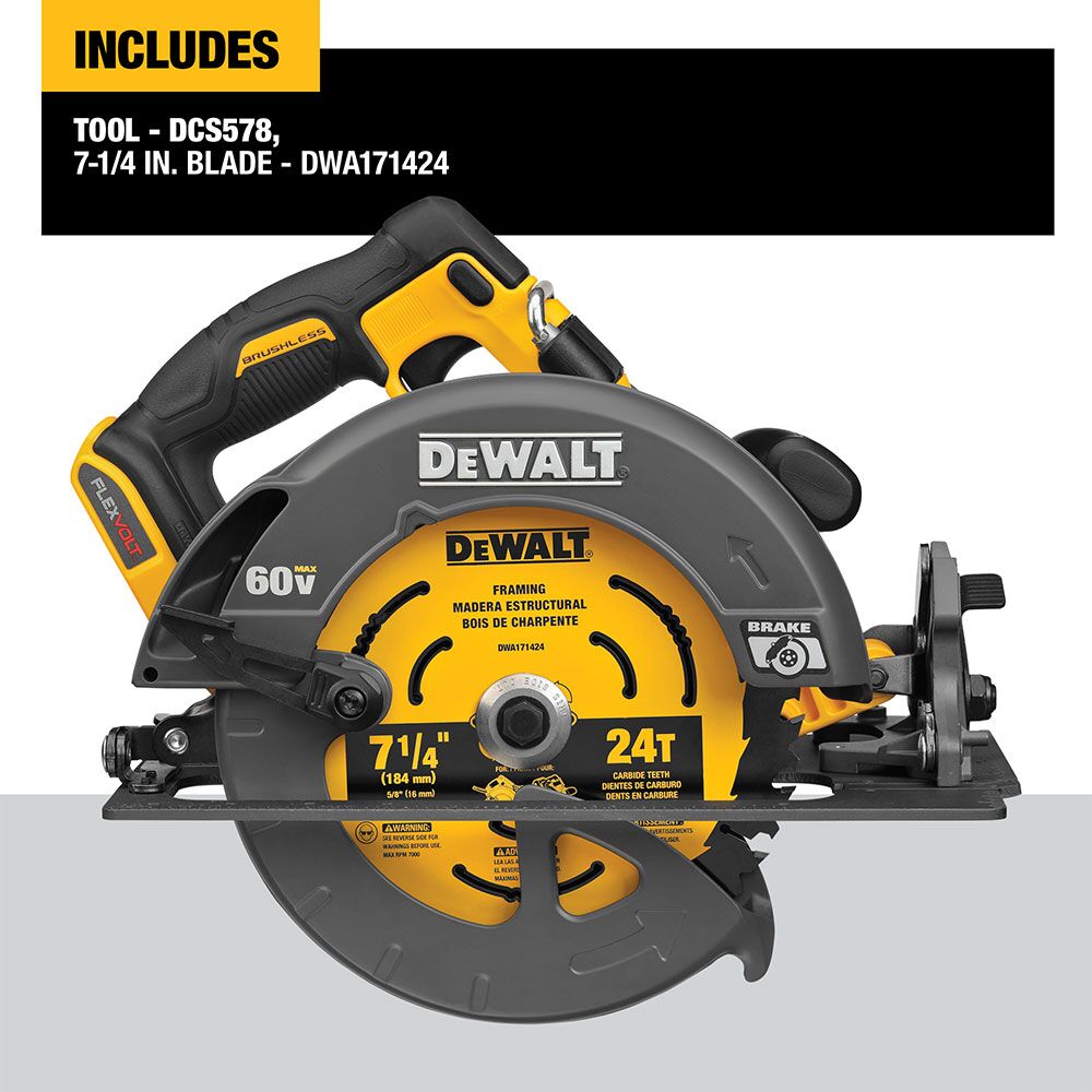 CIRCULAR SAW 7-1/4" GEN II BRUSHLESS 60V FLEXVOLT