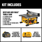 ENSEMBLE BANC DE SCIE 8-1/4'' FLEXVOLT 60V MAX ( 6.0AH )