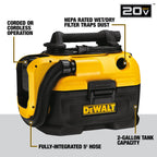 2-GALLON WET/DRY HEPA VACUUM 20V MAX AC/DC