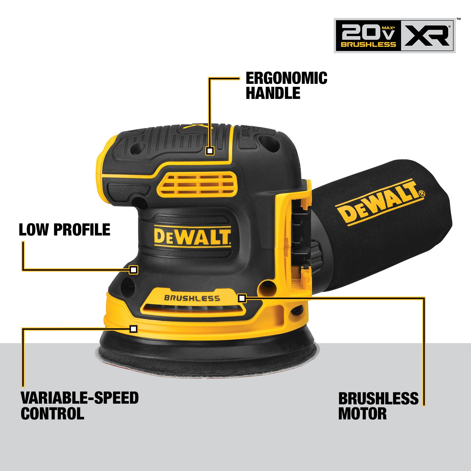 PONCEUSE ORBITALE 5'' BRUSHLESS 20V MAX XR