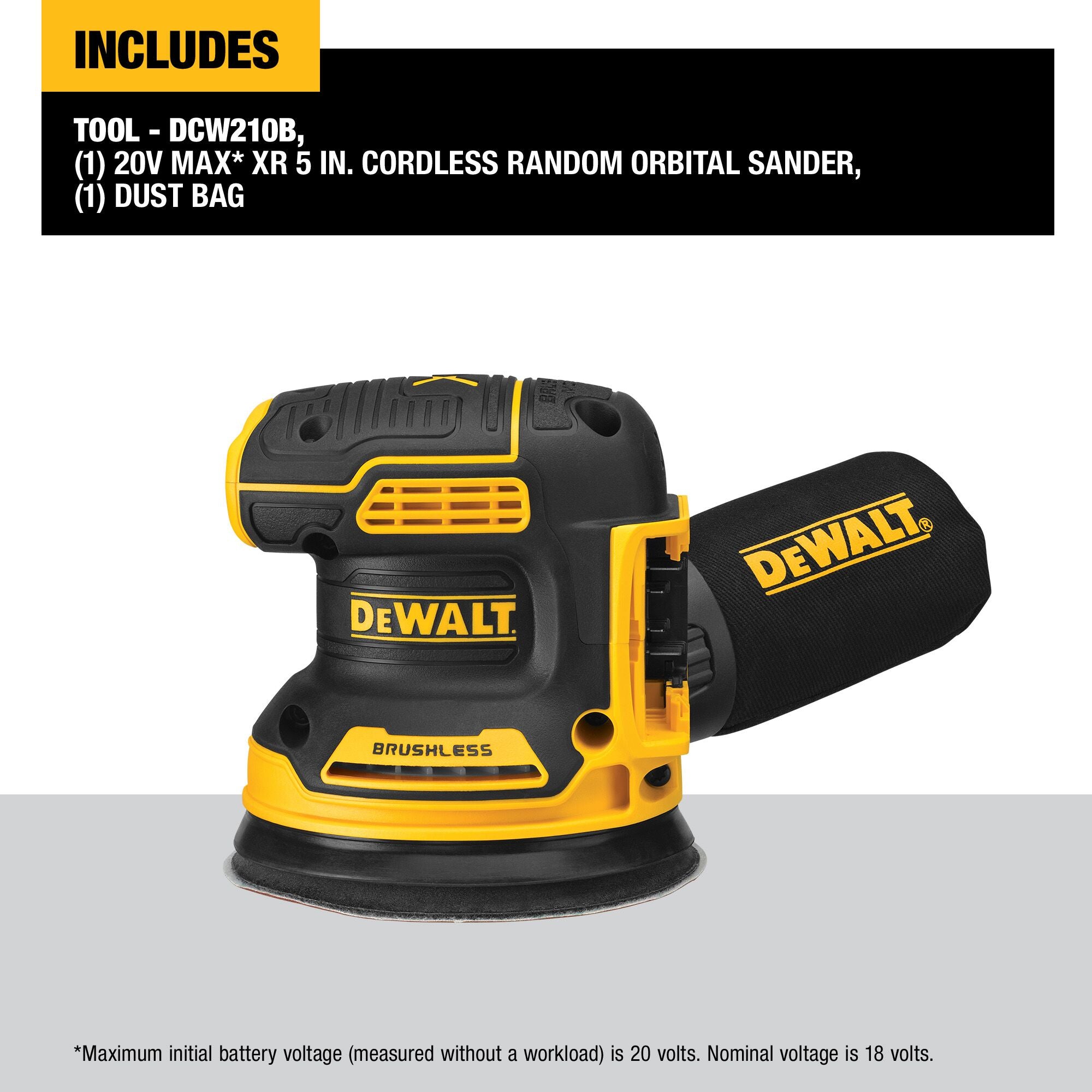 PONCEUSE ORBITALE 5'' BRUSHLESS 20V MAX XR