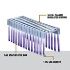 1" INSULATED STAPLES FOR CABLES (BOX OF 540)