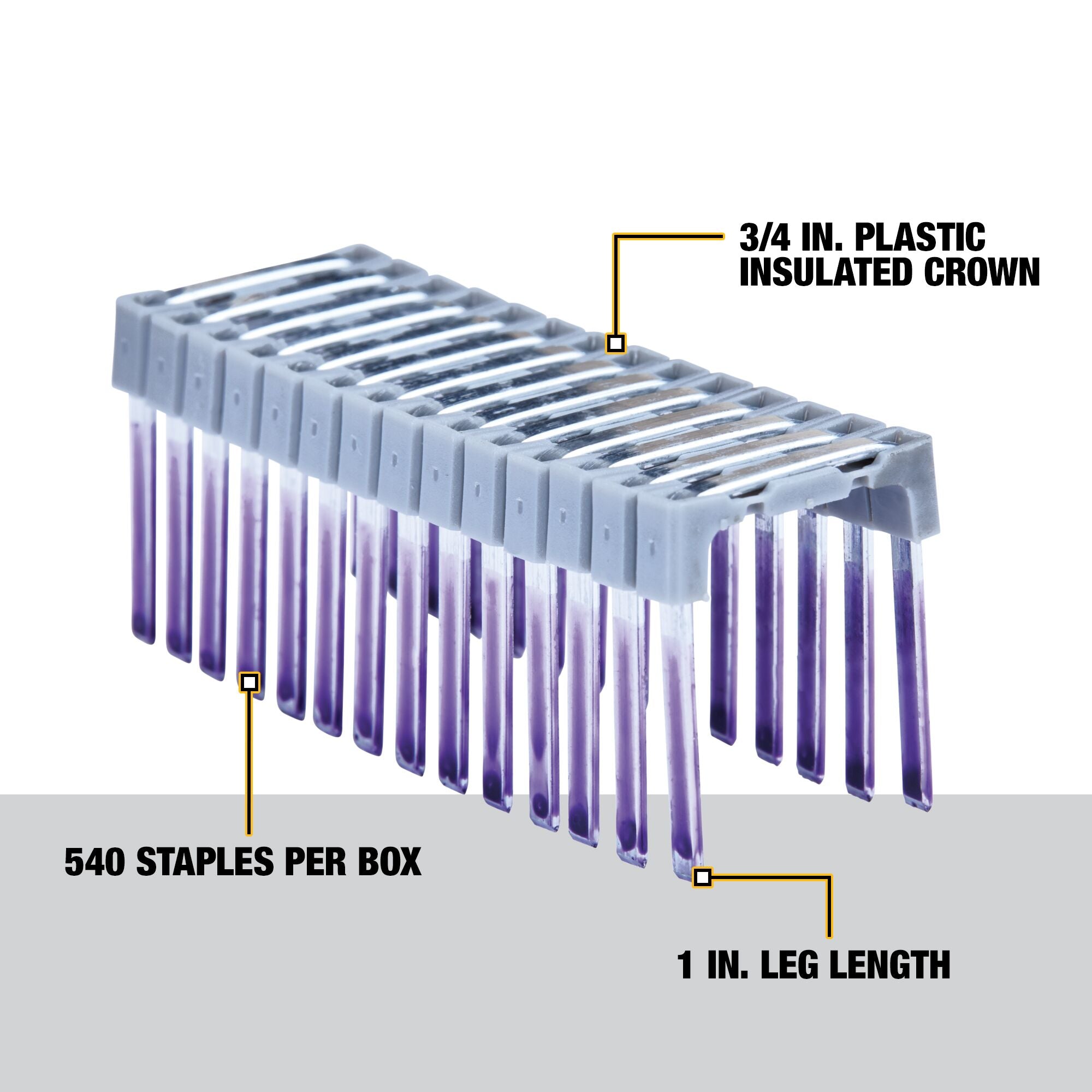 1" INSULATED STAPLES FOR CABLES (BOX OF 540)