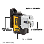3-LINE GREEN LASER LEVEL (ALKALINE)