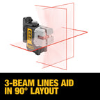 NIVEAU LASER ROUGE À 3 LIGNES ( ALCALIN )