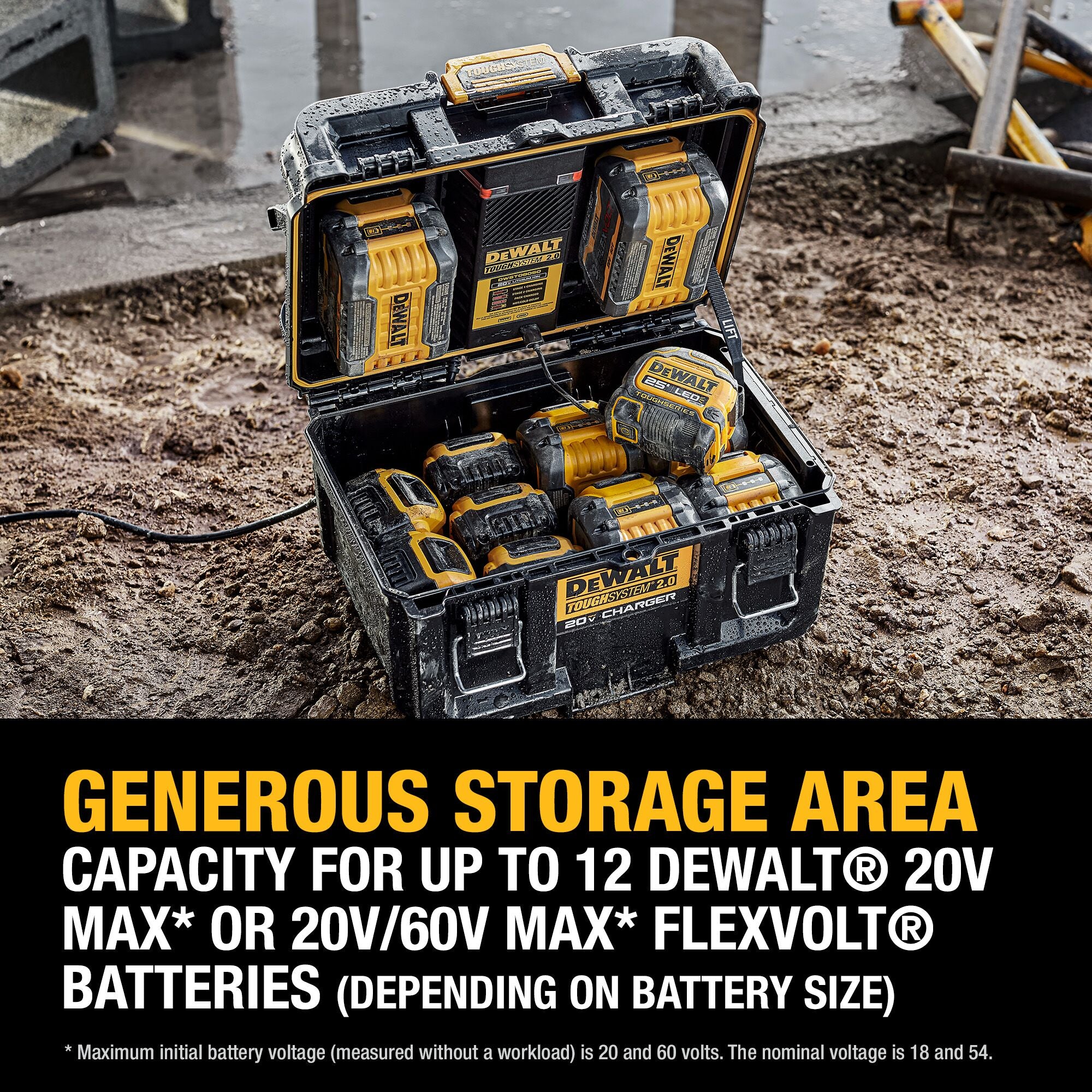 COFFRE CHARGEUR À 2 PORTS 20V TOUGHSYSTEM 2.0