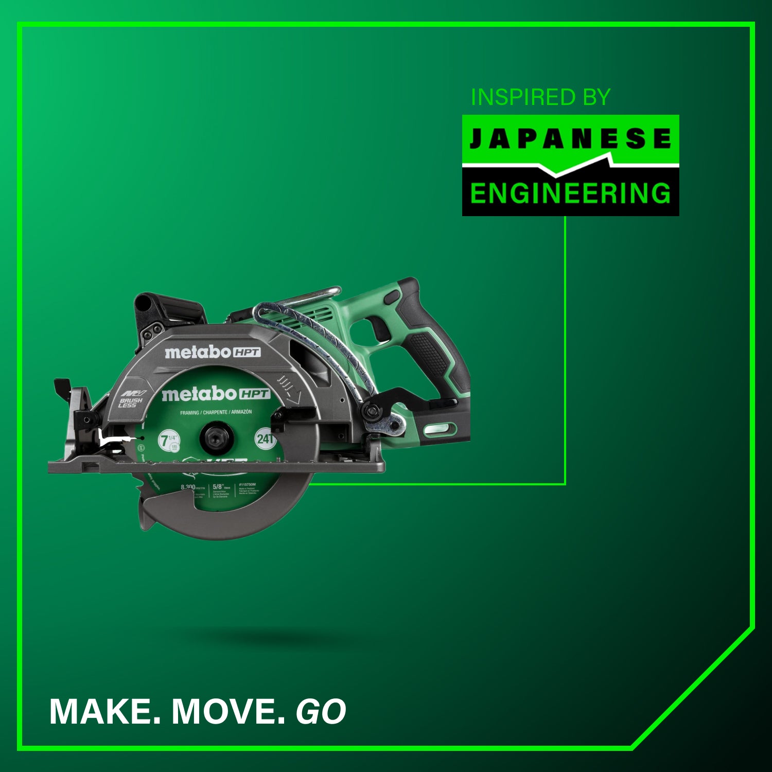 SCIE CIRCULAIRE 7-1/4'' POIGNÉE ARRIÈRE BRUSHLESS 36V