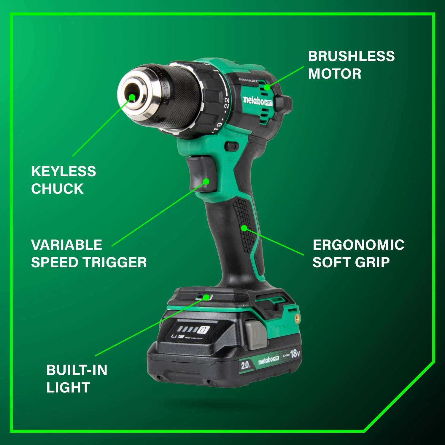 ENSEMBLE PERCEUSE À PERCUSSIONS 1/2'' 18V BRUSHLESS