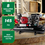 COMPRESSEUR 5.5HP 8 GALLONS GAZ HONDA SUR ROUE