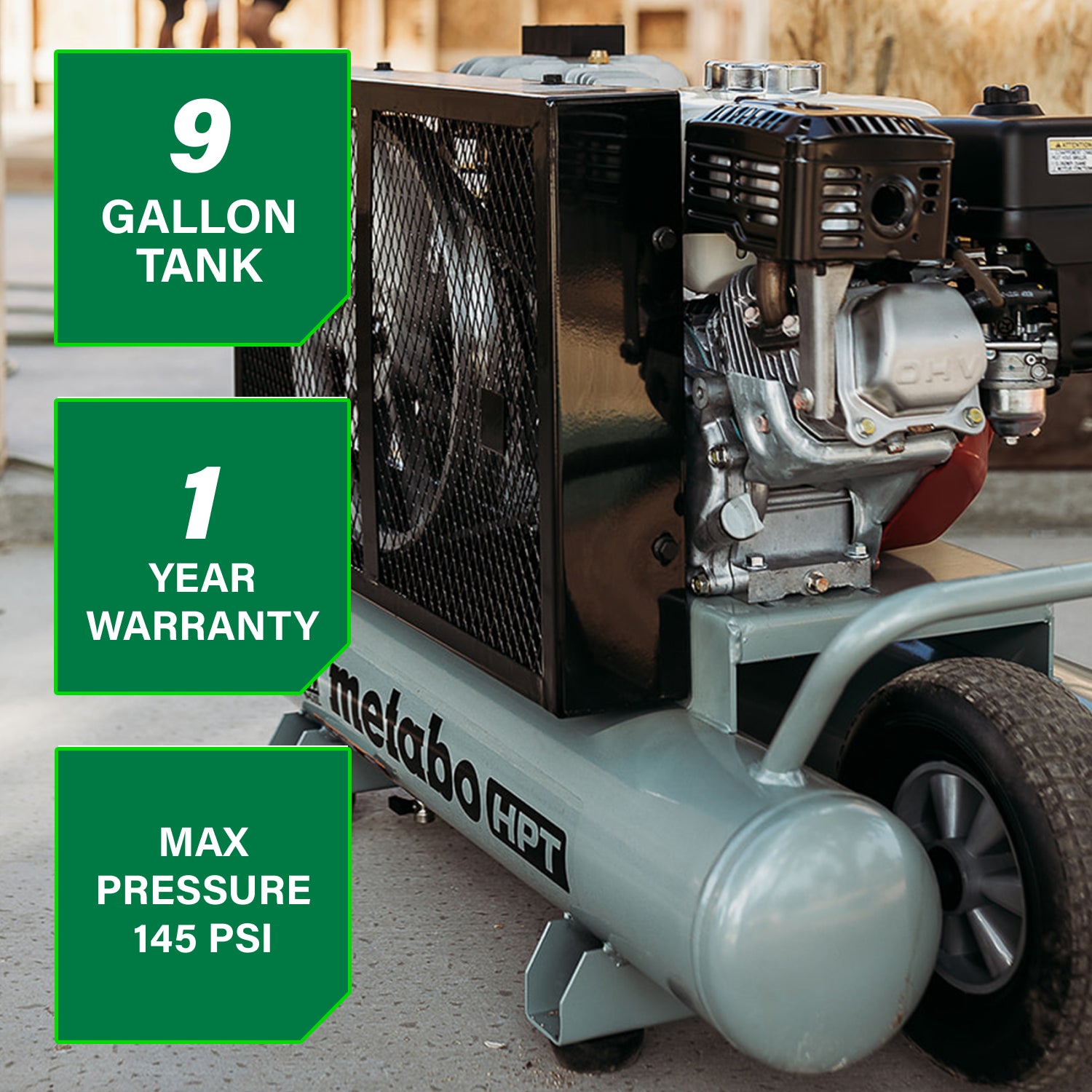 COMPRESSEUR 5.5HP 9 GALLONS SUR ROUE ''THE TANK XL''