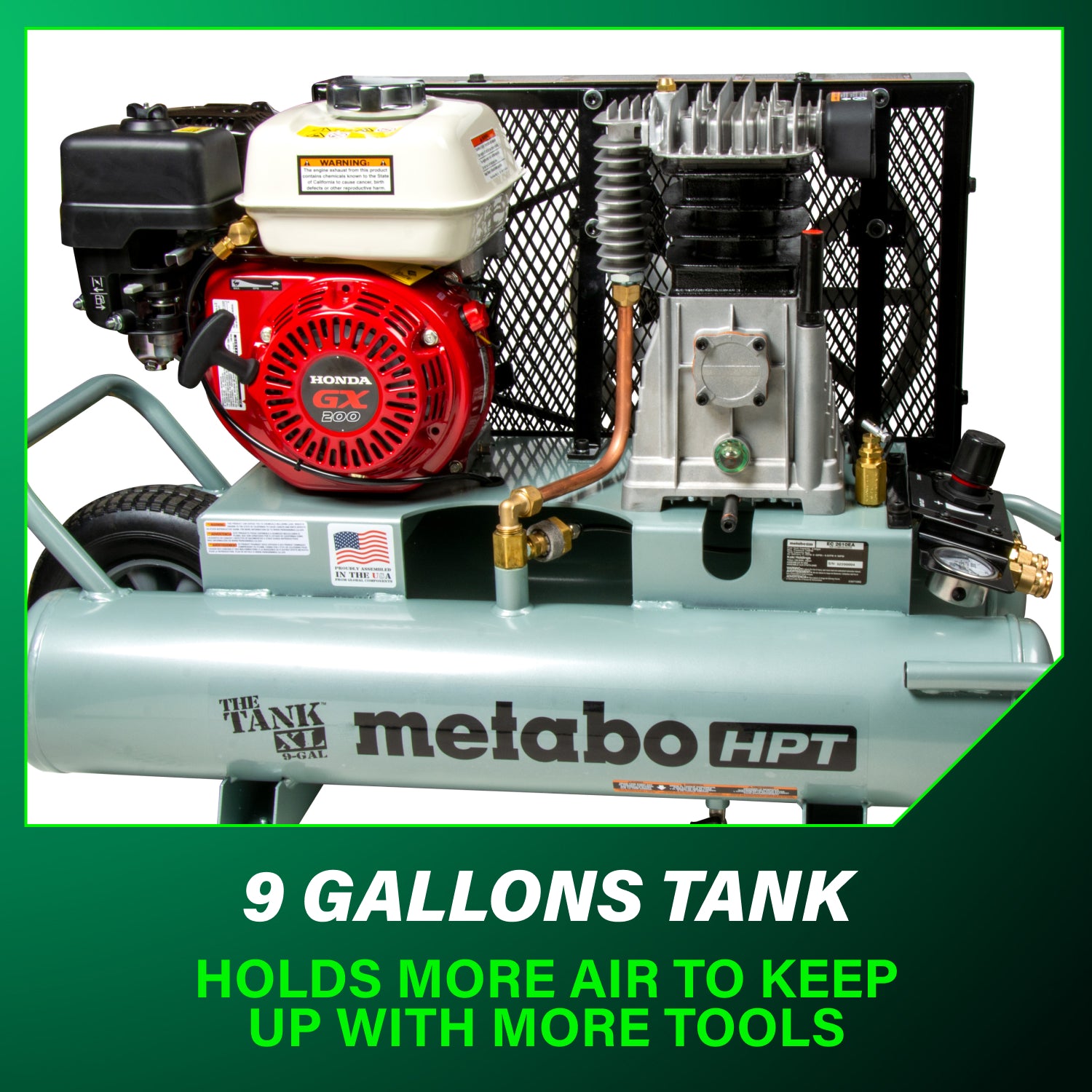 COMPRESSEUR 5.5HP 9 GALLONS SUR ROUE ''THE TANK XL''