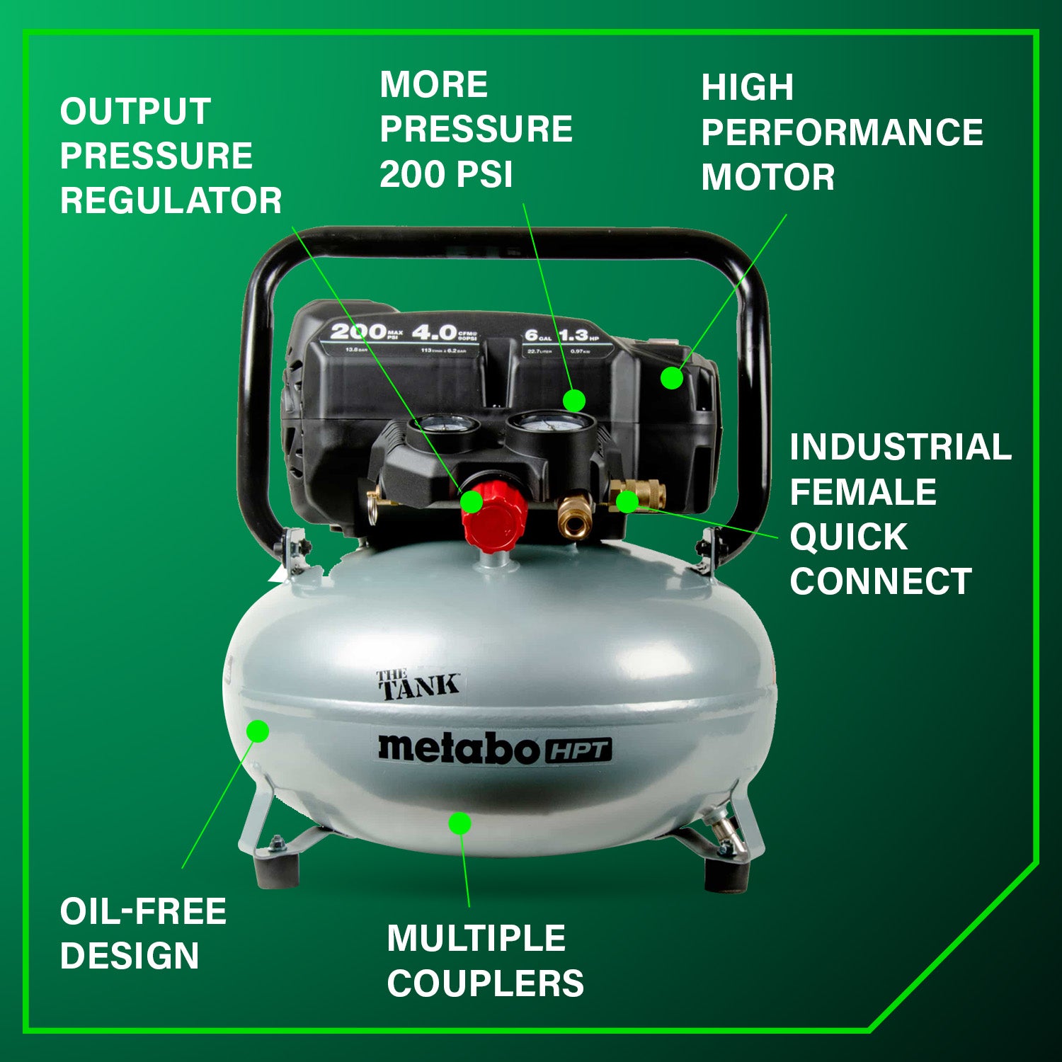 COMPRESSOR 1.3HP 6 GALLON "THE TANK"