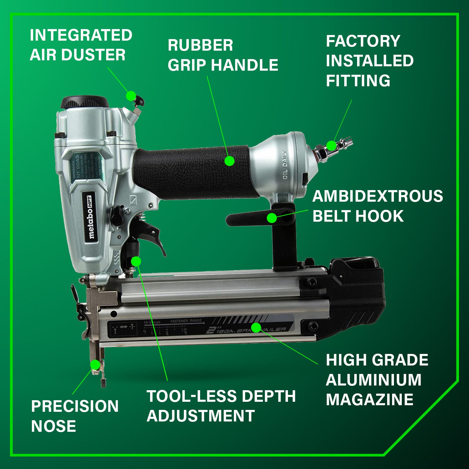 PRO SERIES 5/8" TO 2" 18-GAUGE BRAD NAILER
