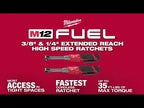 ENSEMBLE CLÉ À CLIQUET ALLONGÉE 3/8'' M12 FUEL