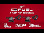 RECTIFIEUSE COUDÉE 4-1/2''/ 5'' À PALETTE M18 FUEL BRUSHLESS