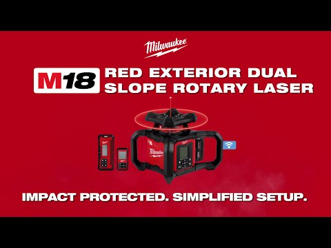 ENSEMBLE NIVEAU LASER ROTATIF DOUBLE PENTE ROUGE M18