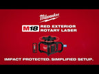 ENSEMBLE NIVEAU LASER ROTATIF ROUGE M18 (RÉCEPTEUR)