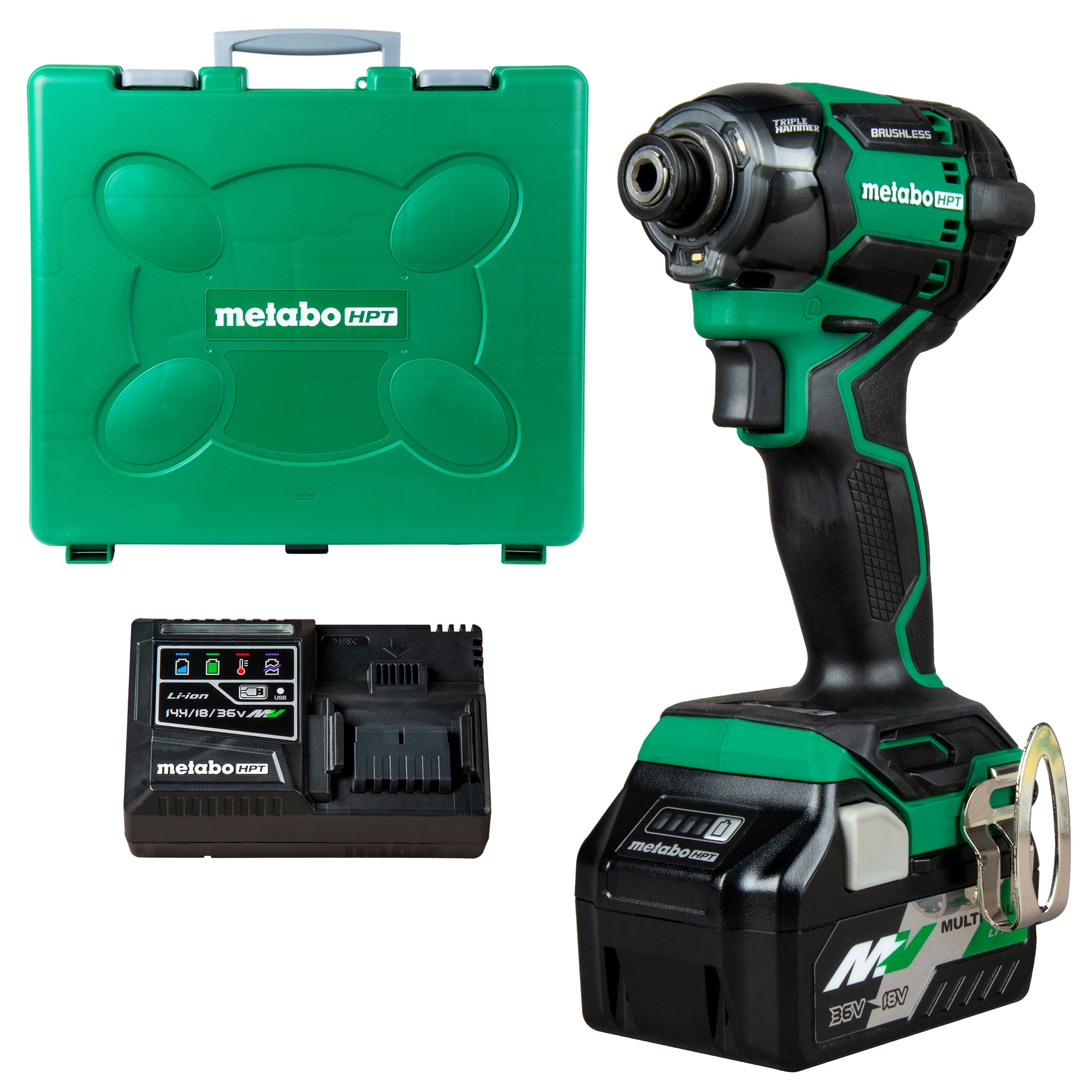 ENSEMBLE TOURNEVIS À CHOCS 1/4'' BRUSHLESS 36V ( 2.5AH )